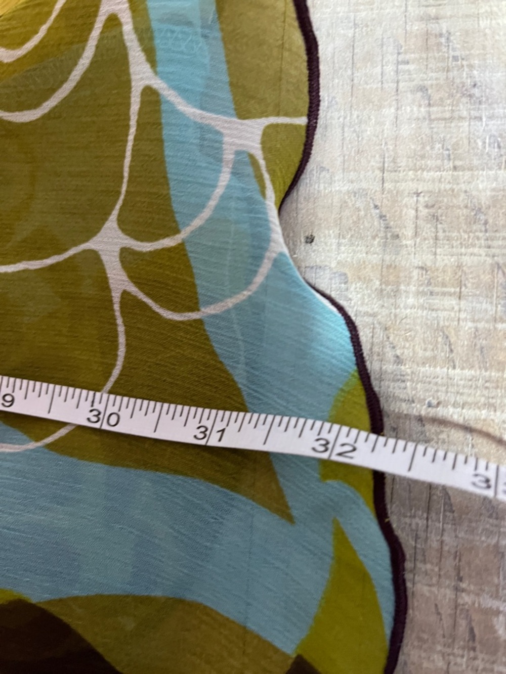 Womens A-Line Floral Wrap Skirt in Aqua & Olive - Picture 12 of 12
